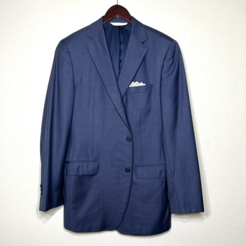 Samuelsohn Collection Recent Mens Wool Cashmere Blazer Suit Jacket 41 L Blue